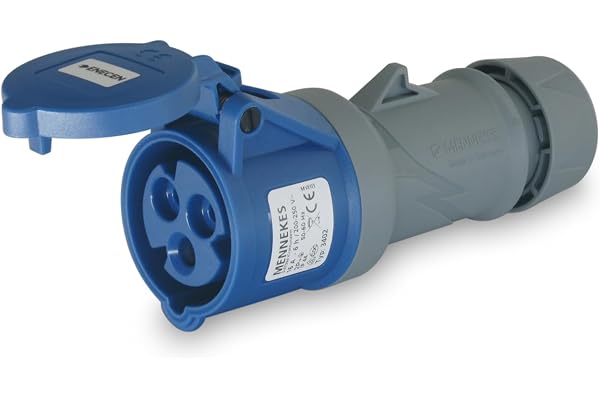 CEE-koppling 230 V/16 A 3 p blå IP44 husvagn/industri – mennekes