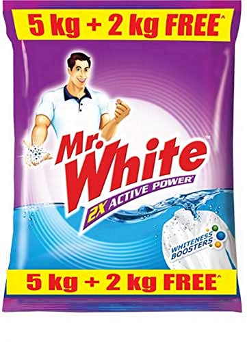 Mr. White Detergent powder - 5 kg with Free Detergent powder - 2 kg