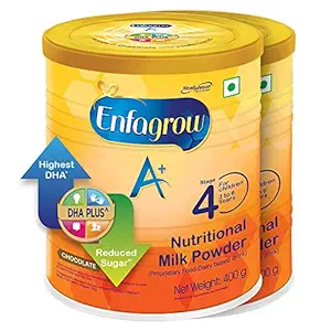 Enfagrow A+ Nutritional Milk Powder Health Drink for Children (3+ years), Chocolate 400g, Pack of 2