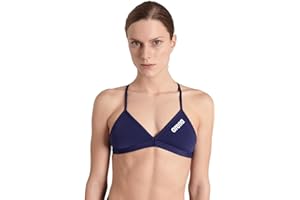 Arena Performance Team Solid Top Bikini, Bañador Deportivo de Mujer para Piscina, Bañador de Secado Rápido en Tejido Arena Maxfit Eco, Resistencia al Cloro y al Salitre, Protección UV UPF 50+