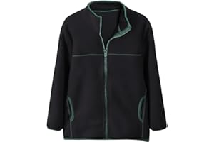 JFAN Giacca Invernale Bambini con Doppio in Pile Polare Giacca Ragazzi Felpa con Zip Caldo e ispessito Giubbotto Bambino Invernale 8-12