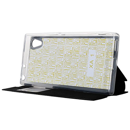 BeCool® – Handy Schutzhülle im Bookstyle mit Standfunktion, ohne Klappe für Sony Xperia XA1, mit S-View Fenster, durch das Sie alle Mitteilungen sehen können. Schwarz. - 4