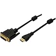 Logilink Premium HDMI to DVI Cable Gold 2 Metre (discontinued by manufacturer), Black