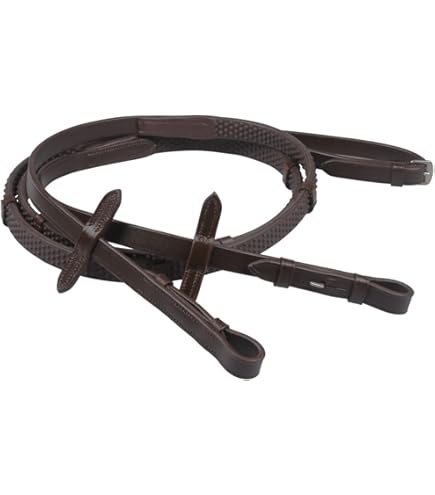 Dy'on Collection - Rênes "hunter" Tout Cuir Anglais Doublées Caoutchouc