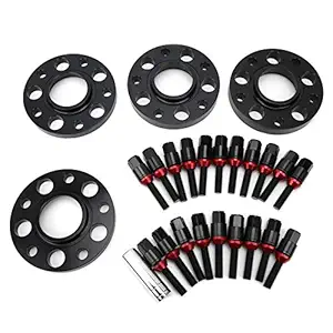 Hub Centric Wheel Spacers, High Strength Wheel Spacers with Lug Bolts Accessory for 1 3 5 6 7 Seri E82 E30 E36 E60 for Car Modification(Black)