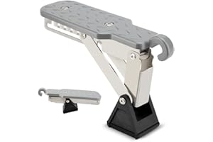 WODHMIEY Adjustable Roof Rack Door Step, Foldable Car Roof Rack Step, Universal Fit 7 Gear Car Latch Door Step, Adjustable Angles, Aluminum Alloy for Trucks Cars, SUV, RV, Off-road Vehicle(Silver)