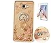 Produktbild ISENPENK Samsung Galaxy S6 edge(2015)Ring Hülle,Ultra Slim Soft TPU Silikon Pattern Transparent Schutzhülle,3D Bling Glitzer Strass Durchsichtig Weichem Silicone Thin Handy Hülle,Butterfly Blume Kristall Diamant Glänzend Stoßdämpfend Spiegel Schutz Crystal Case Tasche Etui Bumper mit Diamant Ring Halter Ständer Standfunktion Wasserdicht Case für Samsung Galaxy S6 edge(2015) 5.1 Zoll-[gold, blau pfau]+Panzerglas Folie/ Display foile/ Schutzfolie