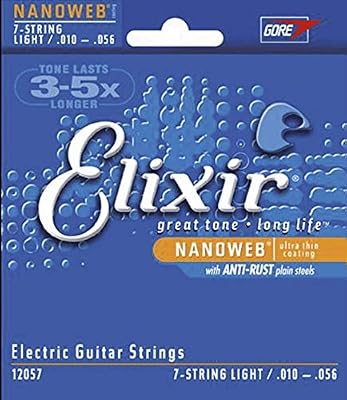 Elixir CEL 12057 Jeu de 7 Cordes pour Guitare électrique 10-13-17-26-36-46-5656