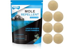 Nehaii Mole Repellent Balls, Effective Mole Deterrent for Gardens UK, Upgrade Mint Brown-7P