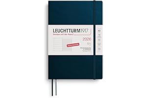 ‎LEUCHTTURM1917 LEUCHTTURM1917 372499 Wochenkalender & Notizbuch Medium (A5) 2026, 12 Monate, Softcover, Deep Sea, Deutsch