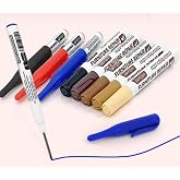 Long Nib Derin Delik İşaretleme Kalemi 12 Adet - 30mm Uzun U&ccedil;lu Mimari ve Marangoz Kalemi, Suya Dayanıklı M&uuml;rekkep, Metal, Ah