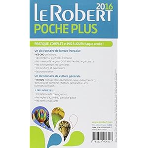 Le Robert poche plus 2016. 73.000 définitions et