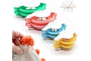 KNEWMART Pompon Maker,4 Taglie Fluff Ball Weaver Needle Pompom Maker Set-Fai da Te Pompoms Artigianato Doll Making Kit Contiene 10 pennarelli per Punti Maglia + 10 Aghi in plastica (24)