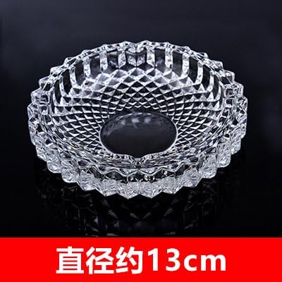 CWAIXX #Crystal glass ashtray ashtray living room minimalist personality of small size Office Internet Hotel Circle , Lozenge corrugated round Trumpet