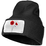 Thick Knitting Hat for Men Women, Acrylic Acid Poppy Flower Watch Cap Unisex Funny Fashion