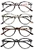 Produktbild VEVISTARS Lesebrille Damen Herren Rund Federscharniere Klassische Lesehilfen Blumen Vintage Vollrandbrille Arbeitsplatzbrille 1.0 1.25 1.5 1.75 2.0 2.25 2.5 2.75 3.0 3.5 4.0 (4 Farben Set, 4.0)