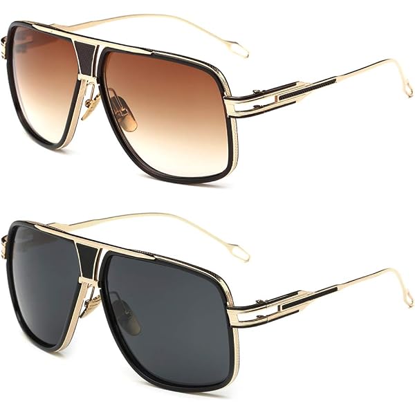 Oversized Aviator Sunglasses For Women & Men – Gold Retro Shades With UV400 Protection