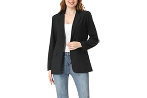 ZAHALA BATTERY Zahala Women's Black Blazers Open Front Long Sleeve Work Office Womens Coats Cardigan Suit Jackets Blazer for Ladies Blazer