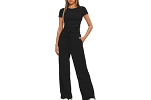 Ewleguzka Women's 2 Piece Outfits Lounge Sets Ruched Short Sleeve Tops High Waisted Wide Leg Pants Tracksuit Casual Summer Loungewear Sets