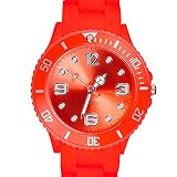 Taffstyle Farbige Sportuhr Armbanduhr Silikon Sport Watch Damen Herren Kinder Analog Quarz Uhr 34mm Melone