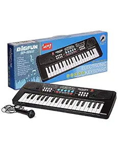 Colour 37 Key Piano Keyboard Toy for Kids dc Power Option+Recording Microphone Multi Colour Keys with USB Charging Big Fun Electronics Keyboard for Kids