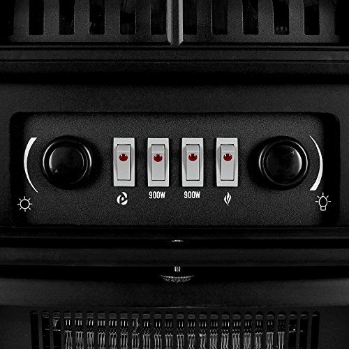 Klarstein St. Moritz Elektrokamin Kaminofen (1800 Watt Heizlüfter, Flammensimulation, Helligkeit einstellbar, Heizleistung regelbar) schwarz - 5