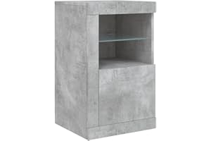 vidaXL Armadietto con Luci LED Grigio Cemento in Legno Multistrato