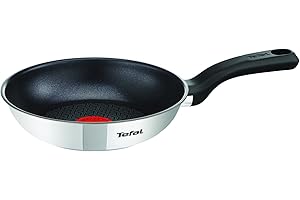 Tefal Comfort Max - Sartén de 20 cm, Apto inducción, antiadherente, revestimiento titanio, Thermo-signal, sin PFOA, apto lavavajillas y horno, acero inoxidable
