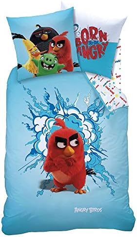 Whitehouse Reversible Duvet Set | Angry Birds | Cotton Linon | Size 135/200 cm