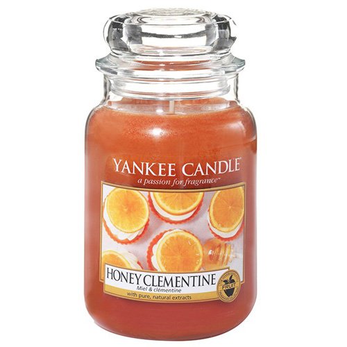 Yankee Candle 1510077E Honey Clementine Kerze, Glas, orange, 9,8 x 9,8 x 17,5 cm
