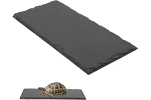 POPETPOP Reptile Tortoise Slate Trays Decorative Stone Decor Fish Tank Decoration Tortoise Flat Stones Bearded Dragon Basking Platform Turtle Food Plate Snake Food Basin Tortoise Food Basin
