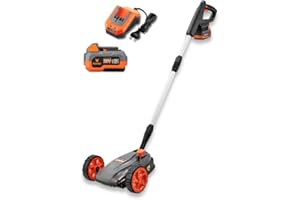 FUXTEC Akku Einhand-Rasenmäher FX-E1RMEH20-SET, kompakter Gartenmäher mit 220mm Schnittbreite, 20V Akku und Ladegerät, 300W, 3-fache Schnitthöheneinstellung 30–50mm, Flexible Kugelkopfsteuerung