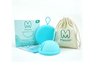 Mascoto® Disques menstruels nouvelle génération avec boucle, coupe plate, silicone de qualité médicale réutilisable, alternative au tampon et aux tampons ultra confortables, pour les règles sexuelles