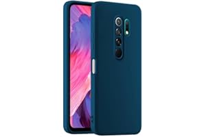 HULLIN Custodia per Telefono in Silicone Colorato, Adatta per Redmi 9 (6.53") - Blu zaffiro