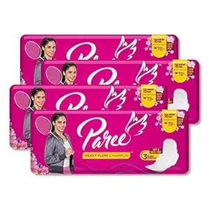 Paree Soft & Rash Free Sanitary Pads For Heavy Flow 18 Pads- Regular Sanitary Pad (Pack of 4)