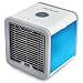 Produktbild SANDM Mini Desktop Luftkühler mit, Portable Mobiles Klimagerät USB-Lüfter mit LED-Licht Ohne Blatt Lüfter Luftkühler Ventilator Office-Weiß