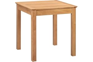 Hallowood Furniture Hereford Small Dining Table in Light Oak, Square-Shaped Solid Wooden Oak Dining Table for Kitchen, Breakfast, Home, Office, or Café Use
