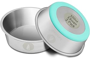 LumoLeaf Gamelle pour chien en acier inoxydable - Grand diamètre : 26 cm - 2 gamelles de 3000 ml avec fond en silicone antidérapant - Gamelle en métal pour chiens de grande taille et moyenne - Passe
