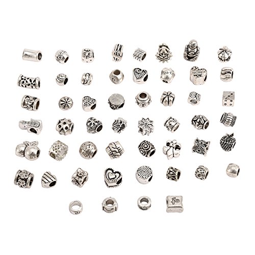 RKC Charms 5 to 100 PCS Antique Silver Plated NICKEL + LEAD FREE Oxidized Metal Beads Charms Set Mix Lot - Compatible with Pandora Biagi Troll Chamilia Bracelets