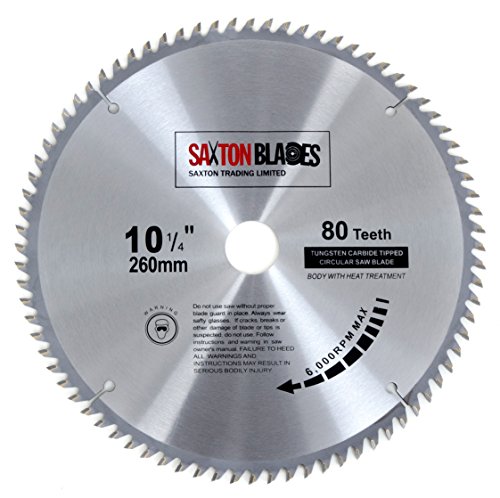 Saxton TCT Kreissägeblätter 260 mm x 30 mm x 80 Zähne für Festool Kapex Bosch Makita Dewalt...