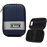 Saco External Hard Disk Hard Case Pouch Cover Bag for Samsung 850 EVO 250GB 2.5-Inch SATA III Internal SSD (MZ-75E250B/AM) - Dark Blue
