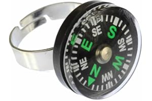 ‎MINIBLINGS Miniblings Kompass Camping Navigation Ring - Kompass Camping Navigation - Handmade Modeschmuck I Fingerring mit Motiv I verstellbar one Size