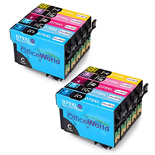 OfficeWorld Kompatible Patronen Ersatz für Epson T0792 T0793 T0794 T0795 T0796 Farbtintenpatronen Kompatibel für Epson Stylus Photo 1400 1500W P50, Artisan 1430, PX650 660 660+ 700W 710W 720WD 730WD 800FW 810FW 820FWD 830FWD