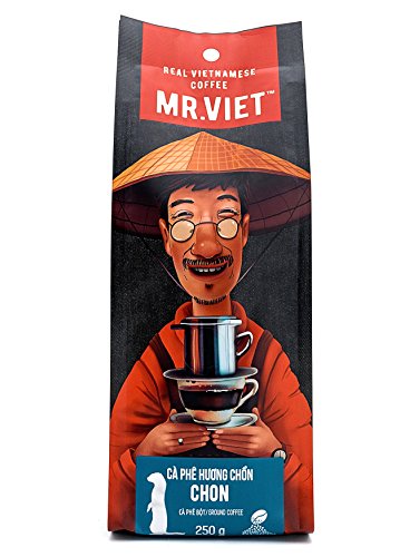 Mr Viet Chon  - Mezcla Fresca de Auténtico Café Vietnamita Tostado Molido Análogo al Kopi Luwak, Adecuada Para Todas Las Máquinas de Café 250g