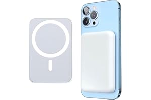 BRAWNY Powerbank für Apple iPhone, Magnetische Wireless Power Bank 5000mAh Schnellladefunktion Ladegerät, Kabellose Externer Akku Kompatibel mit MagSafe für iPhone 16 15 14 13 12 Serie