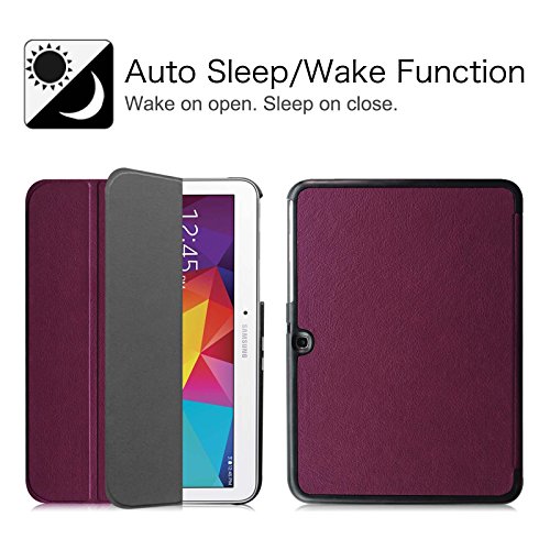 Fintie Samsung Galaxy Tab 4 10.1 Hülle Case – Ultra Schlank Superleicht Ständer Smart Shell Cover Schutzhülle Etui Tasche mit Auto Schlaf / Wach Funktion für Samsung Galaxy Tab 4 10.1 SM-T530 SM-T535 (nicht geeignet für Samsung Galaxy Tab 3 10.1), Lila - 3