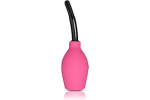 TopQuaFocus Bombilla de enema de silicona de 10 onzas para hombres o mujeres para limpieza suave anal vaginal de ducha de 12.2 cm (rojo)