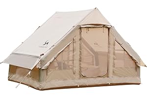 FREIZELT TOMOUNT Tente Gonflable étanche 4 Personnes - Familiale Facile à Monter Pour Le Camping, La Randonnée et Le Plein Air - Avec Sac de Rangement et Pompe à Air