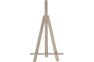 WooDeeDoo Small Wooden Table Top LUX Easel | 25 cm | Deeper Holder Trim | Solid Beech Wood Desk Art Canvas Display Stand for Name Wedding Cards Pictures Photos Crafts up to A4