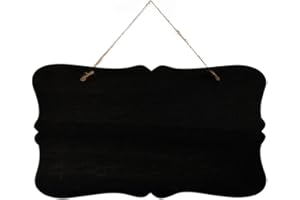 STUDIOCEN Kreidetafel Retro 48x27 cm Kreidetafel zum aufhängen – Kleine Tafel zum Beschriften mit Juteseil - Wiederverwendbare Tafel für Küche, Hochzeit, Café, Deko - Chalkboard Schwarz aus Kunststoff